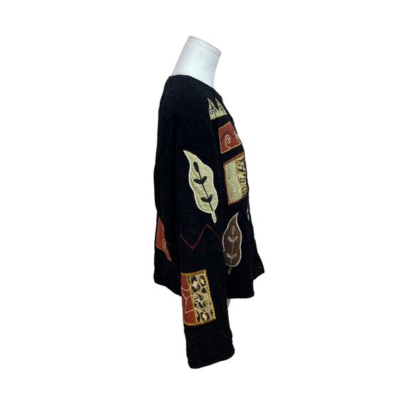 Julia Kin Womens Black Patchwork Jacket Size L - Picture 2 of 5